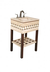 A traditional-style single sink vanity