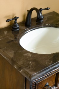Close-up of a stylish marble countertop