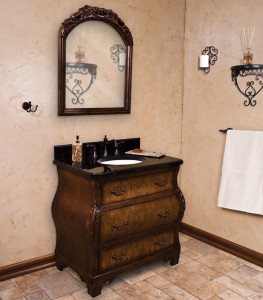 vanities are also available in more traditional styles