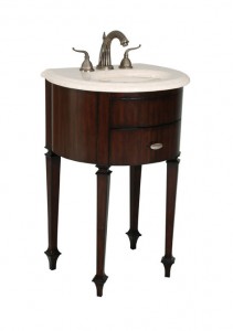 A stylish and small pedestal-leg vanity