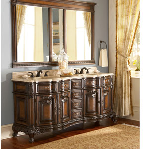 a sophisticated antique double vanity