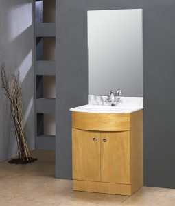 an example of a modern-style single sink vanity