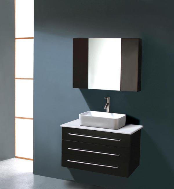 A high-concept and ultra-sleek modern vanity