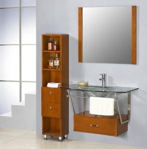 a cool tabernacle-style modern vanity