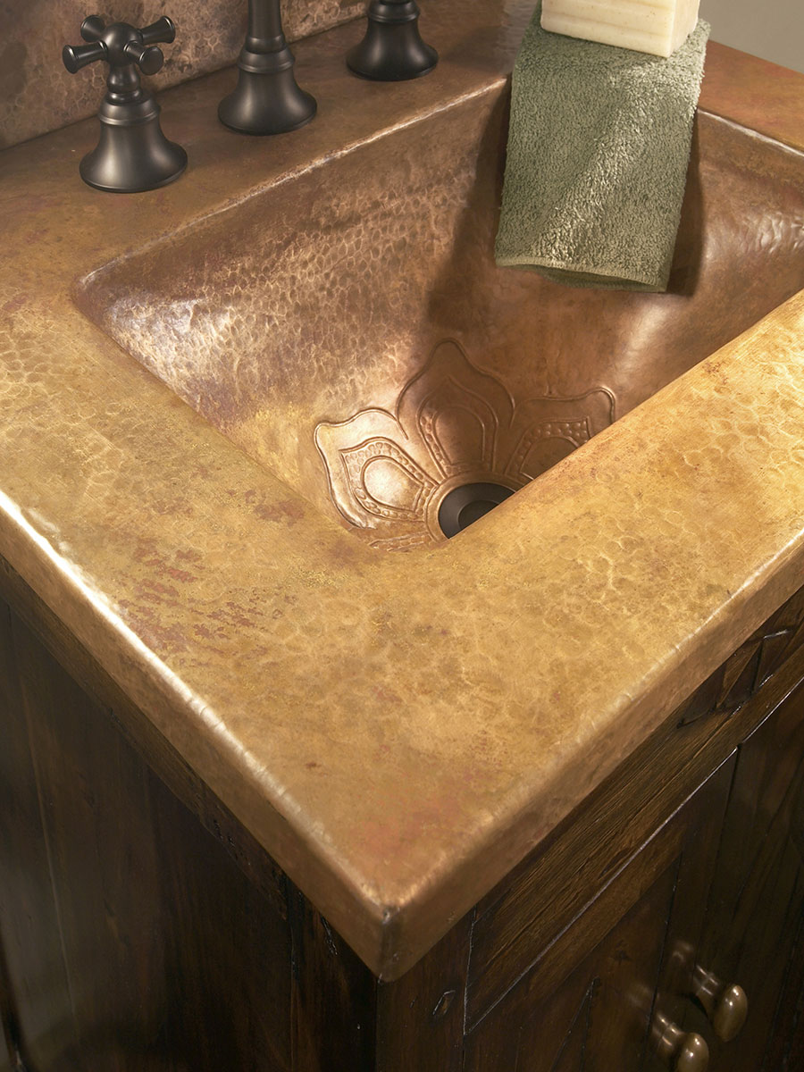 Copper Integrated Sink Top