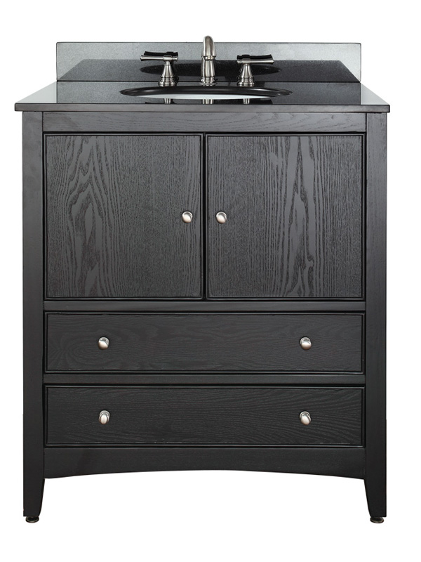 31" Lorenzo Single Vanity in Ebony with Black Granite Top 31" Lorenzo Single Vanity in Ebony with Black Granite Top