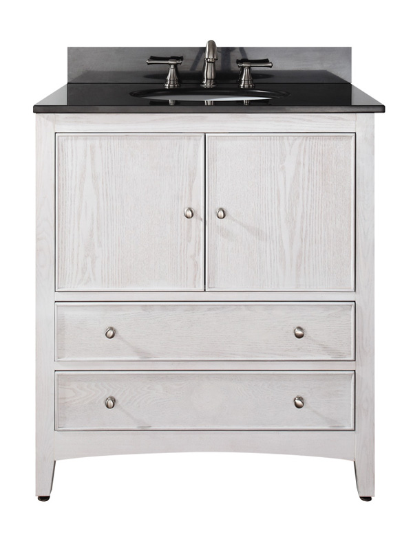 31" Lorenzo Vanity in White - with Black Granite Top 31" Lorenzo Vanity in White - with Black Granite Top