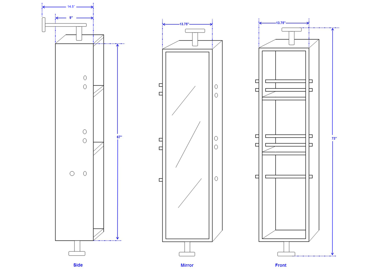 Claire Rotating Cabinet - Dimensions Claire Rotating Cabinet - Dimensions