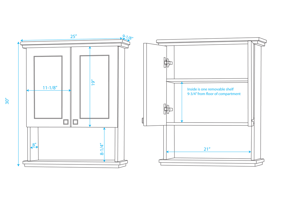 Optional Wall Cabinet - Dimensions