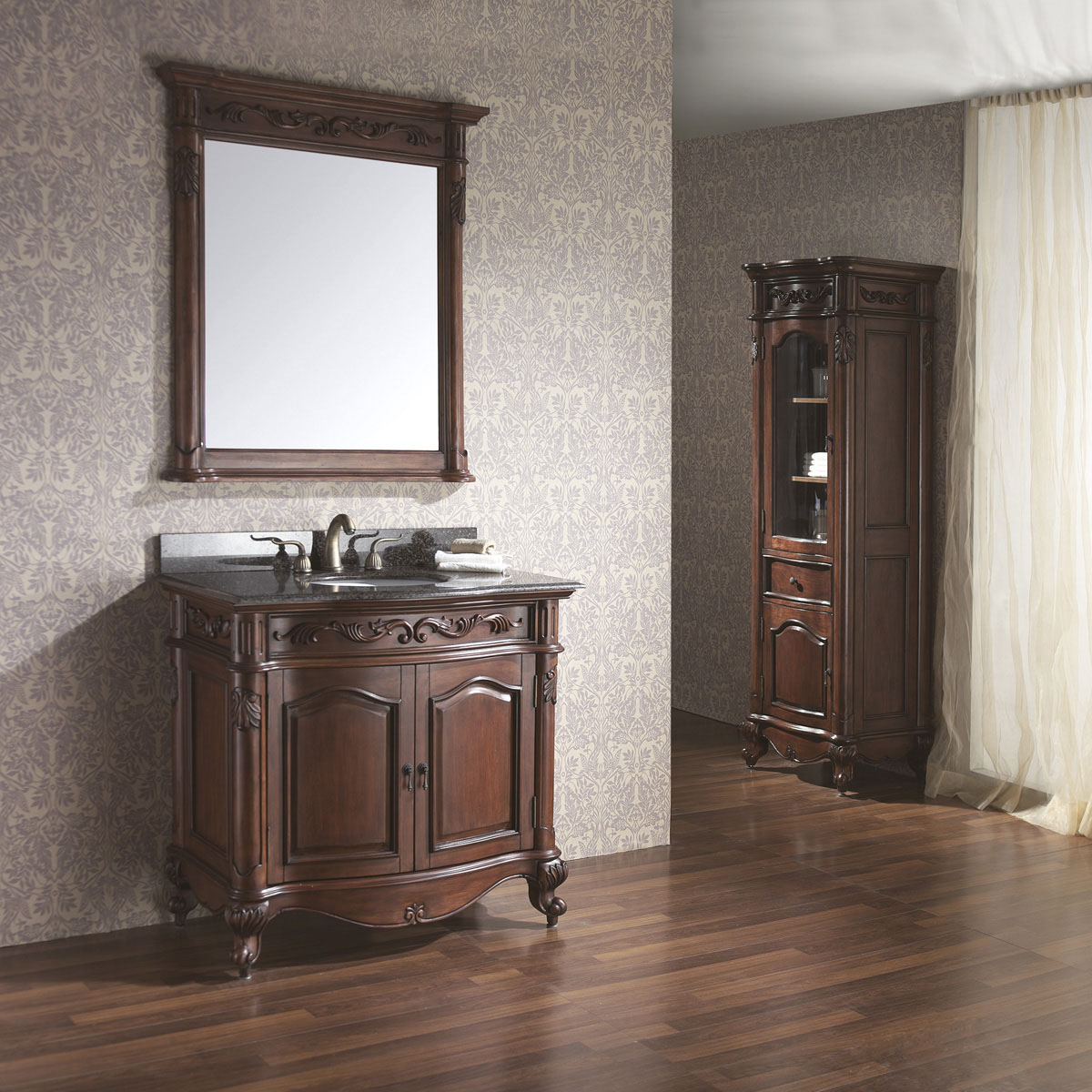 36" Aversa Single Vanity - With optional mirror and linen cabinet 36" Aversa Single Vanity - With optional mirror and linen cabinet