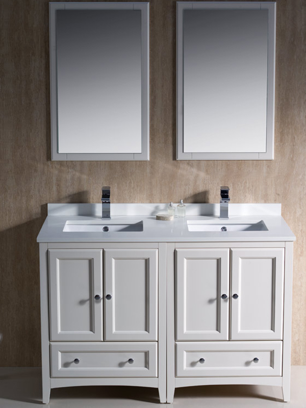 48" Oxford Double Sink Vanity White