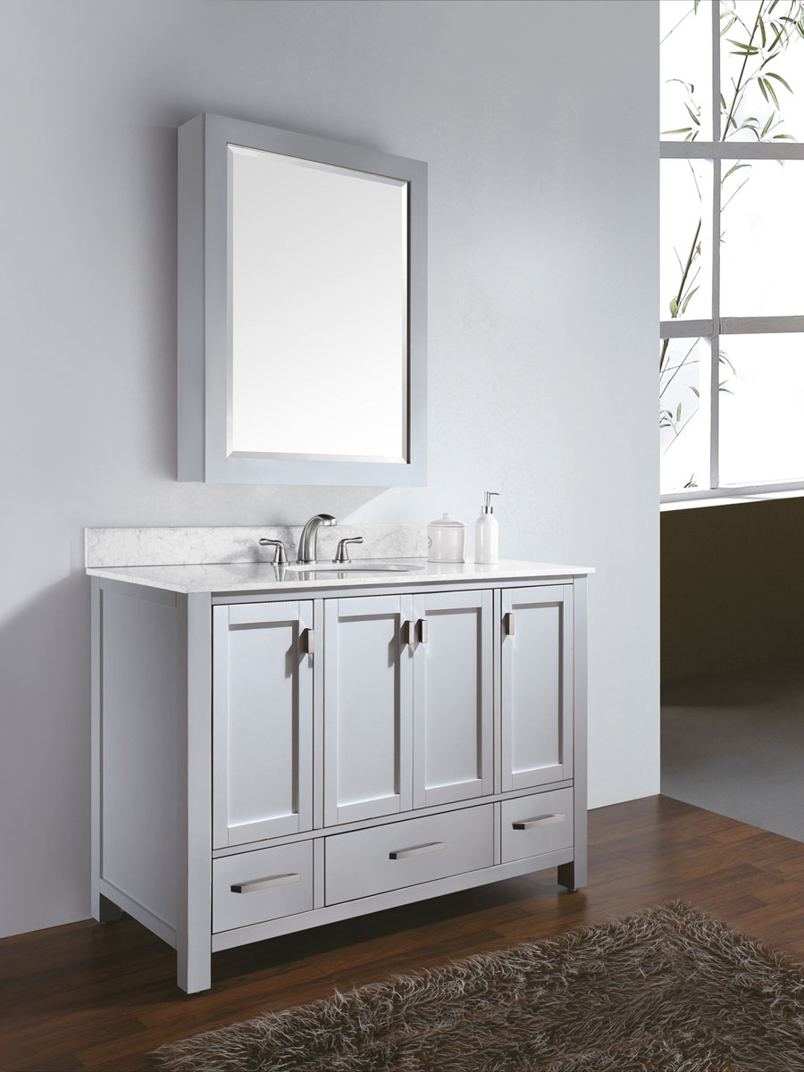 48" Toscana Vanity in White - With optional mirror 48" Toscana Vanity in White - With optional mirror