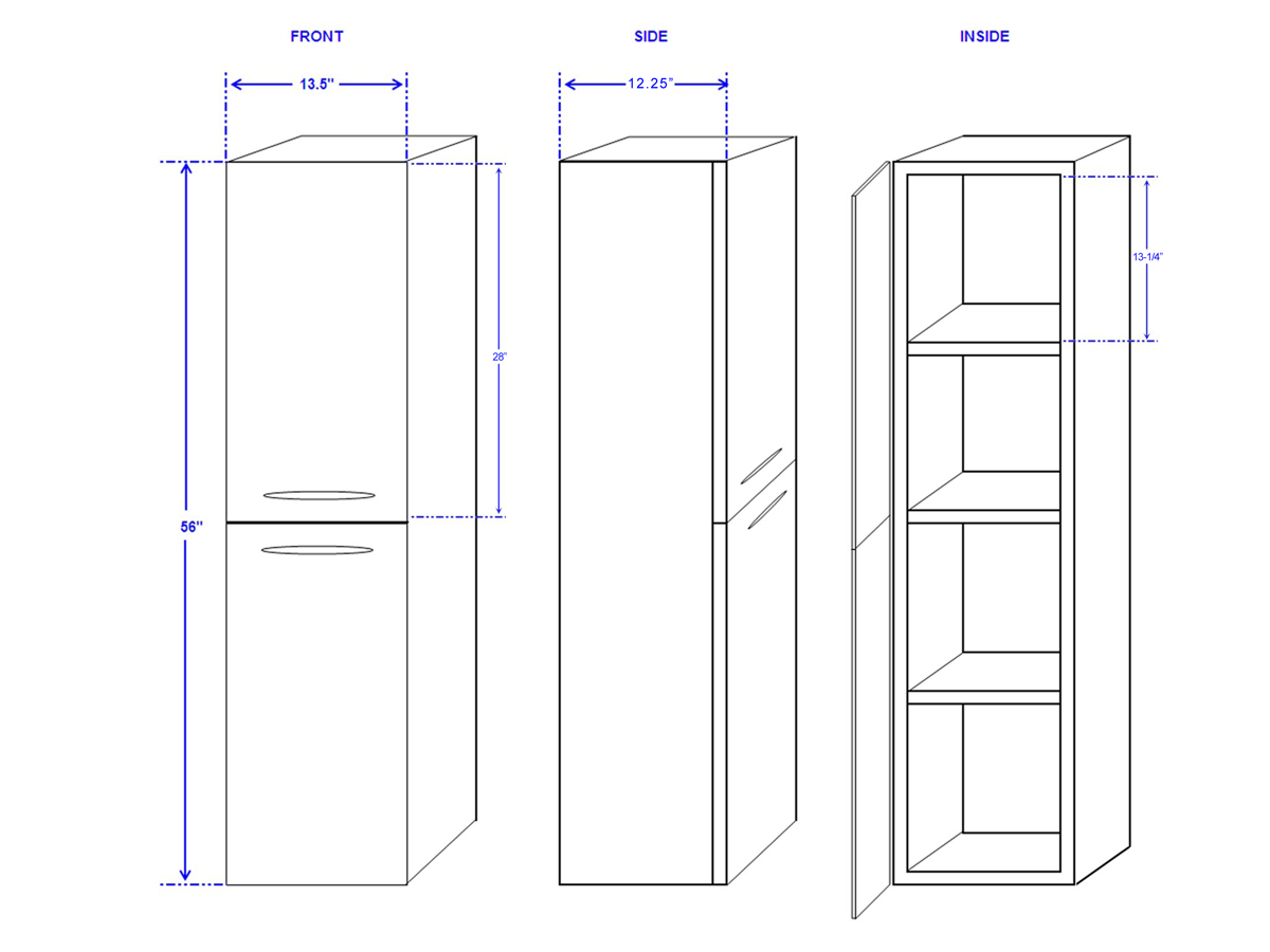 Accara Wall Cabinet - Dimensions