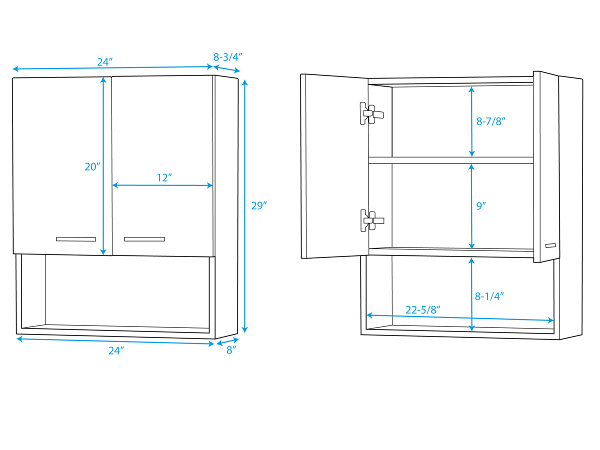 Maria Wall Cabinet - Dimensions Maria Wall Cabinet - Dimensions