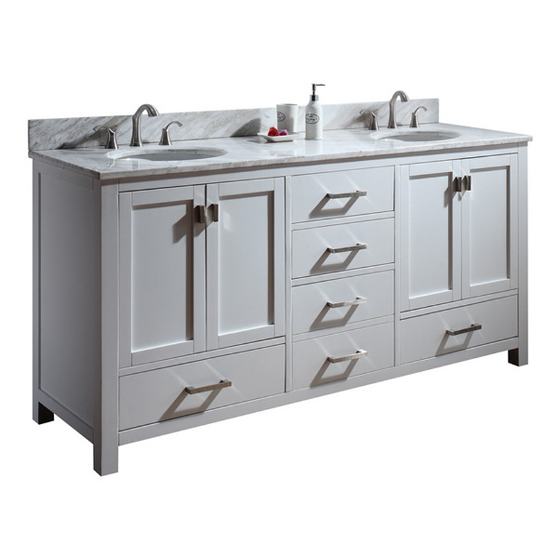 72" Toscana Double Vanity in White 72" Toscana Double Vanity in White