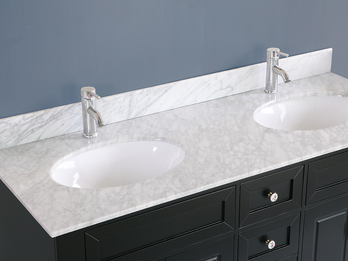 59" Littleton Double Sink Vanity shown with White Top