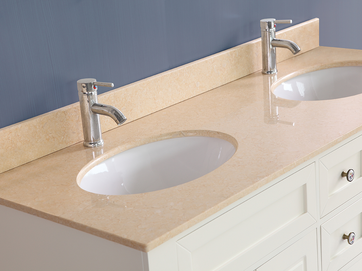59" Littleton Double Sink Vanity shown with Crema Top