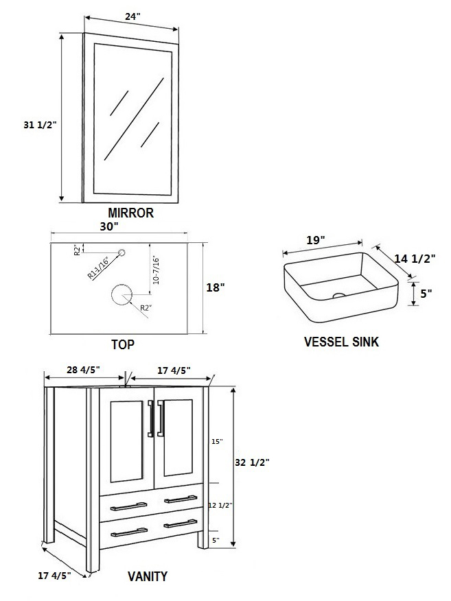 Dimensional View for Square Sinks
