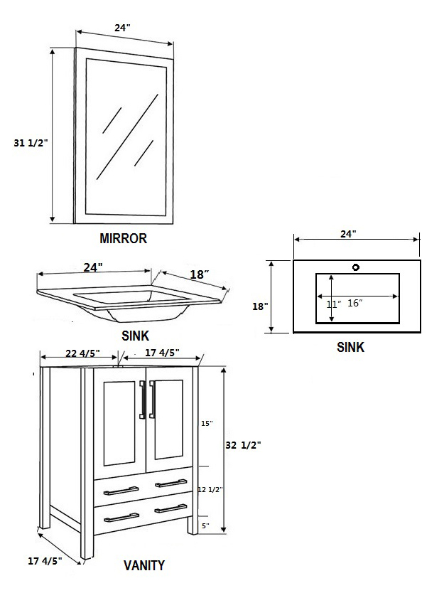 Dimensional view for Undermount Sink