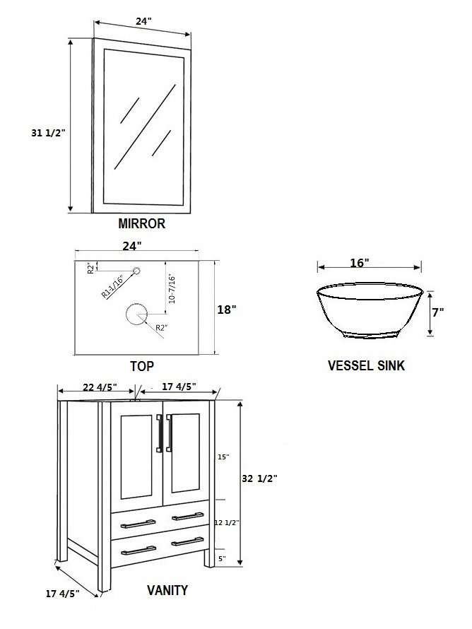 Dimensional view for Round Sinks