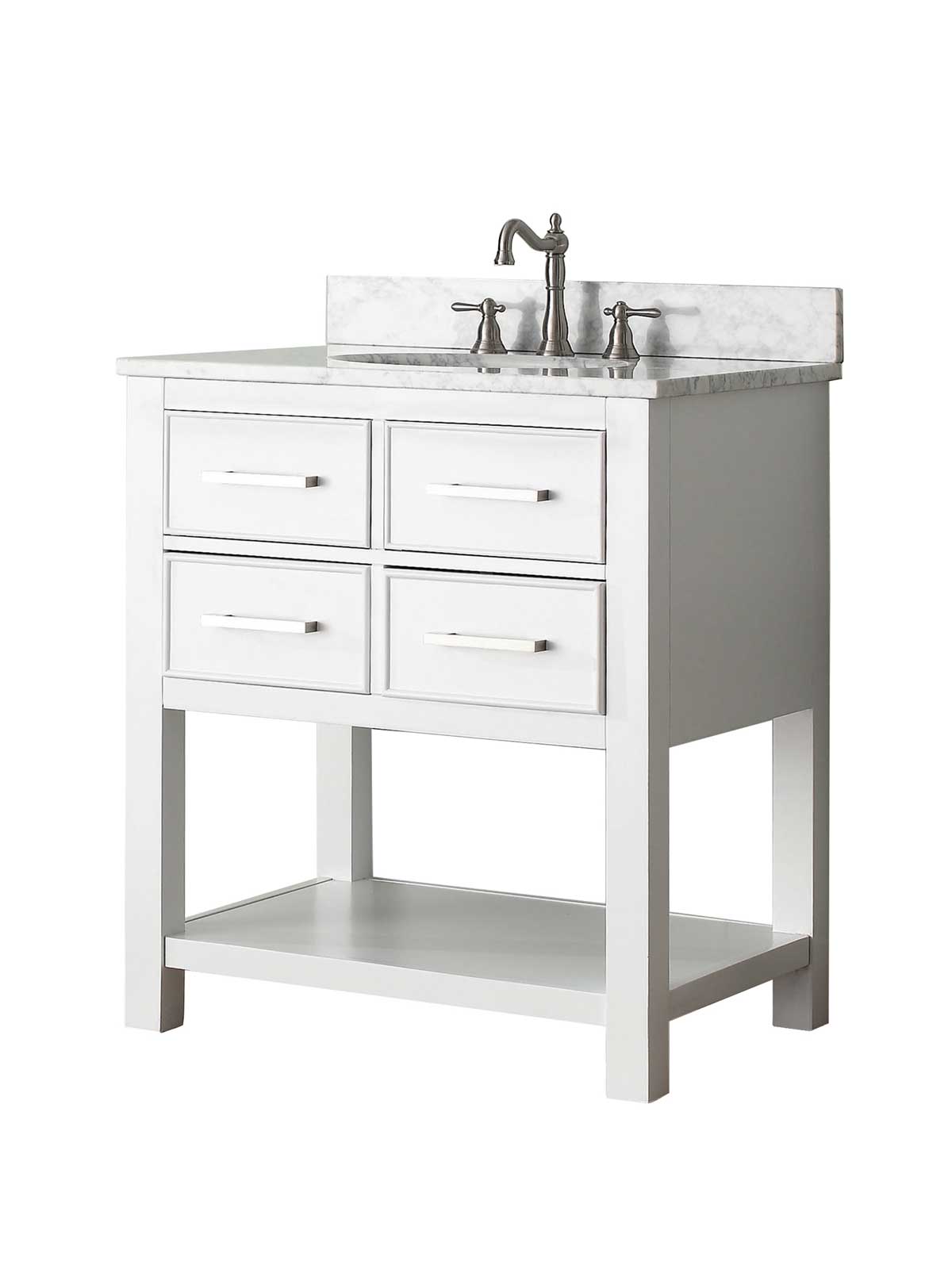 31" Begonia Single Bath Vanity - White - Chilled Gray with Carrara Chilled Gray Marble Top 31" Begonia Single Bath Vanity - White - Chilled Gray with Carrara Chilled Gray Marble Top