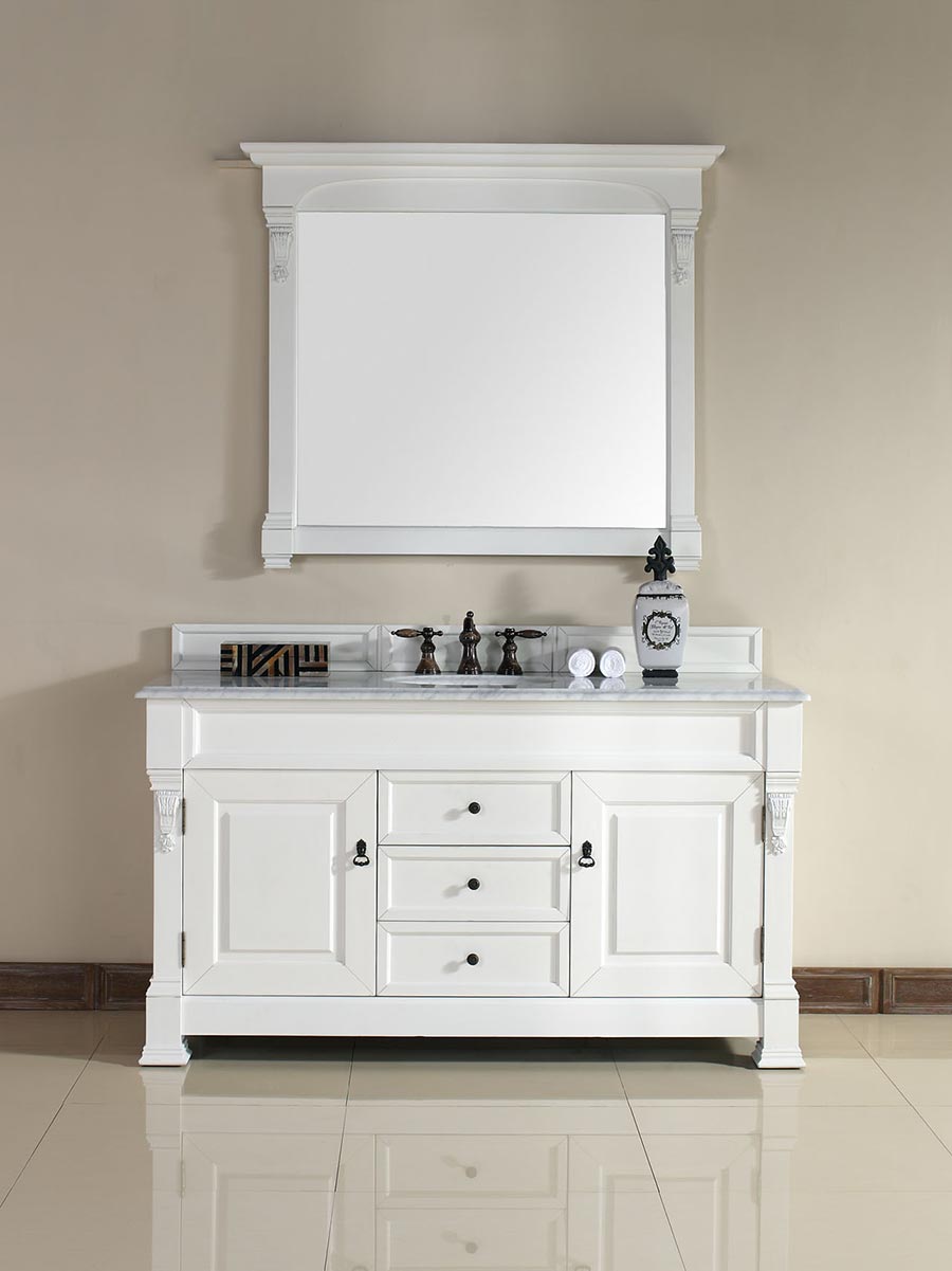 Shown with White Carrera Marble Top