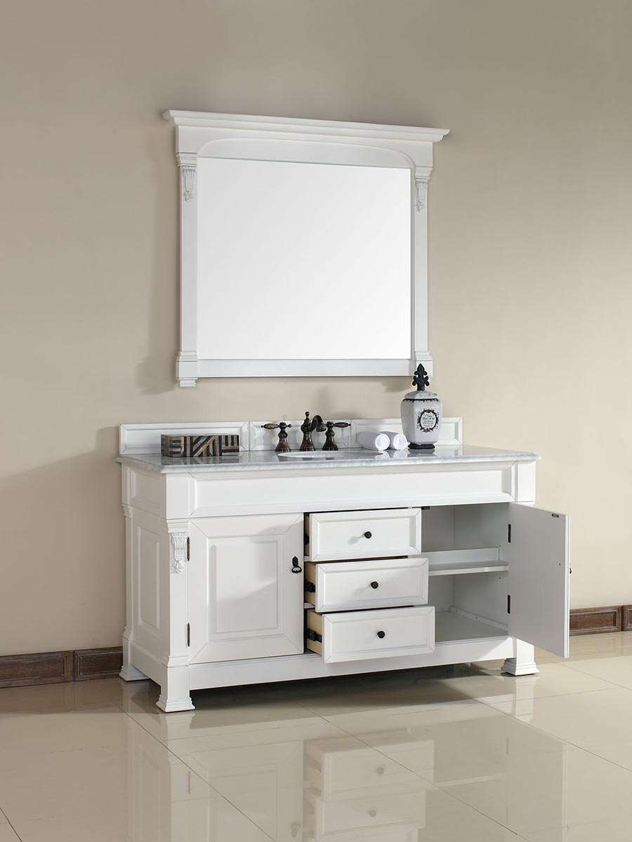 Shown with White Carrera Marble Top Shown with White Carrera Marble Top