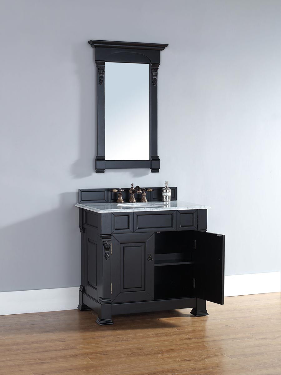 Shown with White Carrera Marble Top Shown with White Carrera Marble Top