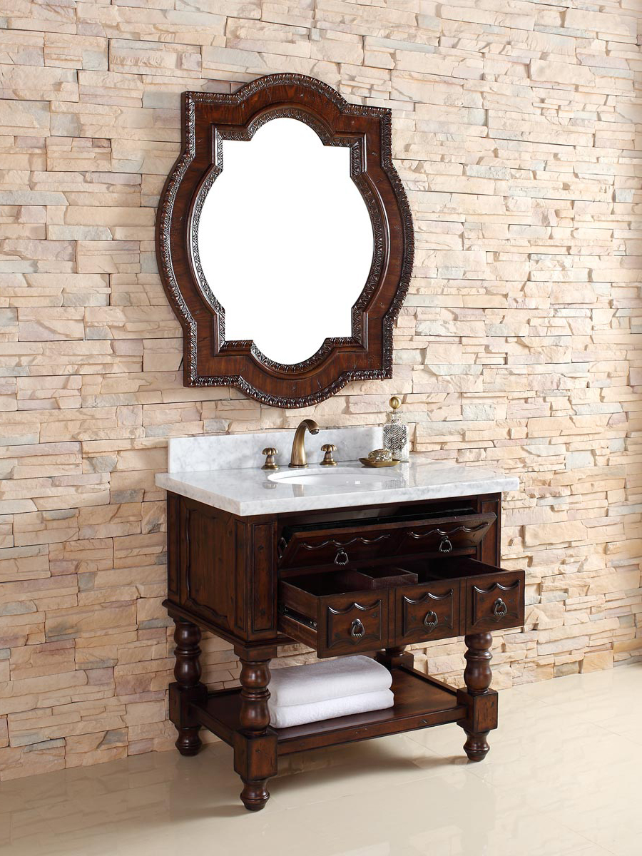 Shown with White Carrera Marble Top (Backsplash shown is not available) Shown with White Carrera Marble Top (Backsplash shown is not available)