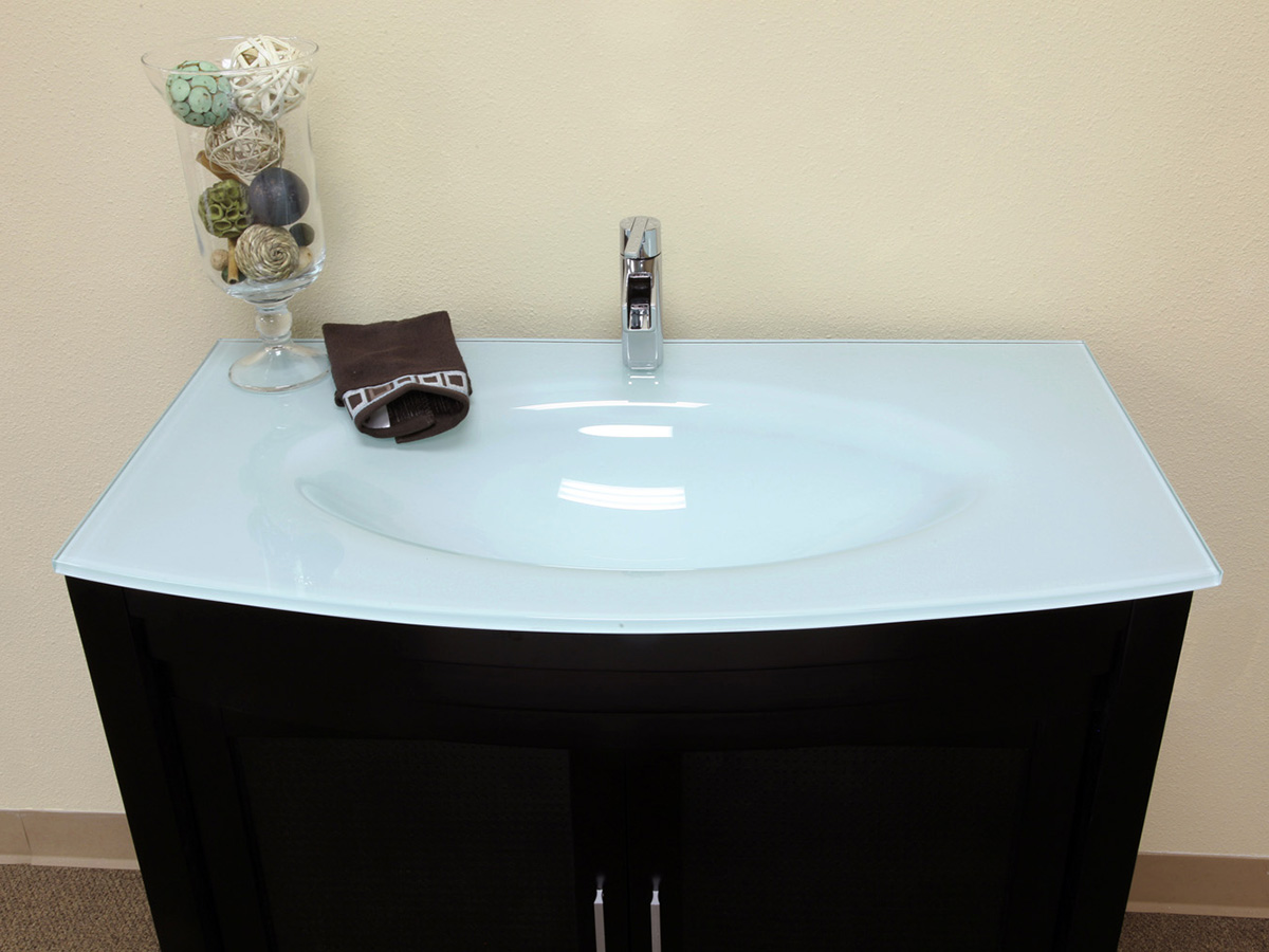 Tempered Glass Integrated Sink Top