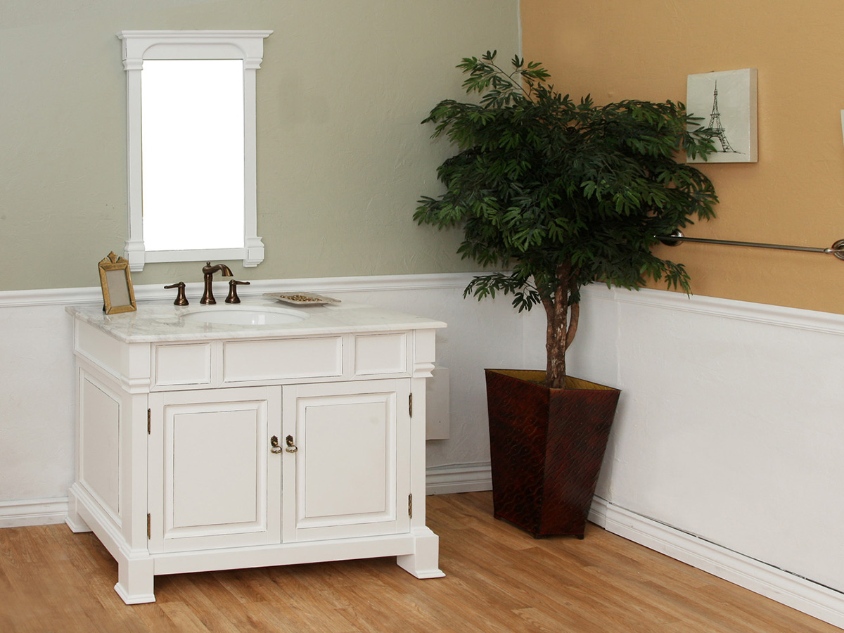 Off White Single Bathroom Vanity