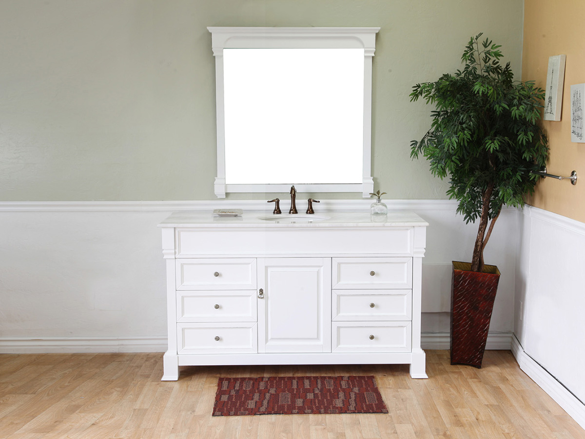 Off White Single Bathroom Vanity