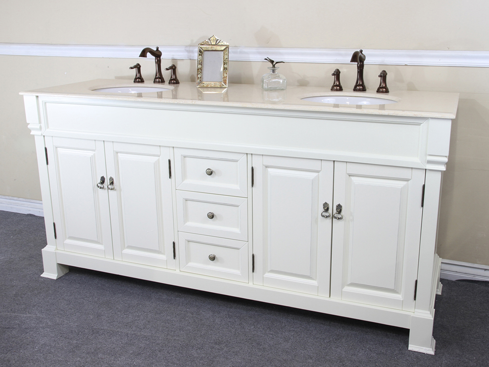 72" Helena Double Sink Vanity in Cream White 72" Helena Double Sink Vanity in Cream White