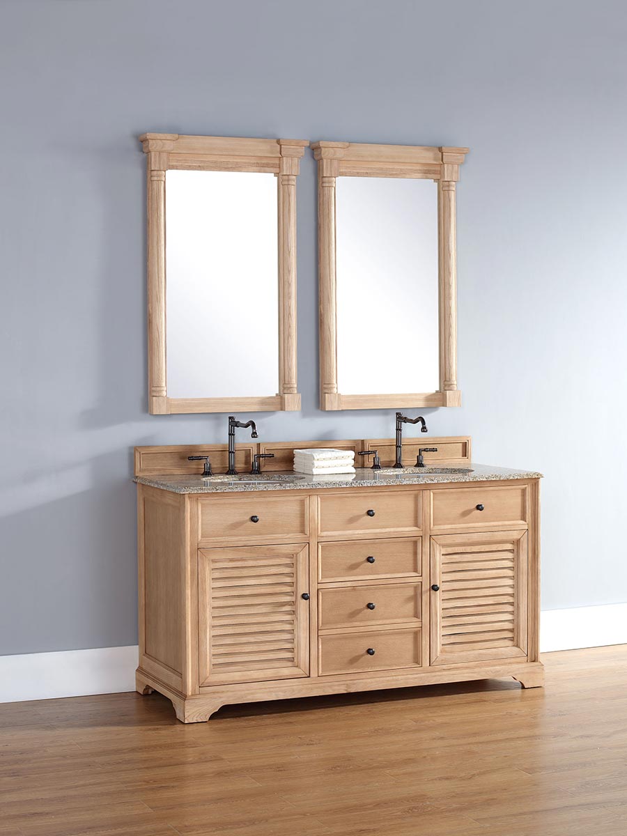 60" Paliano Double Sink Vanity - Natural Oak - Bathgems.com