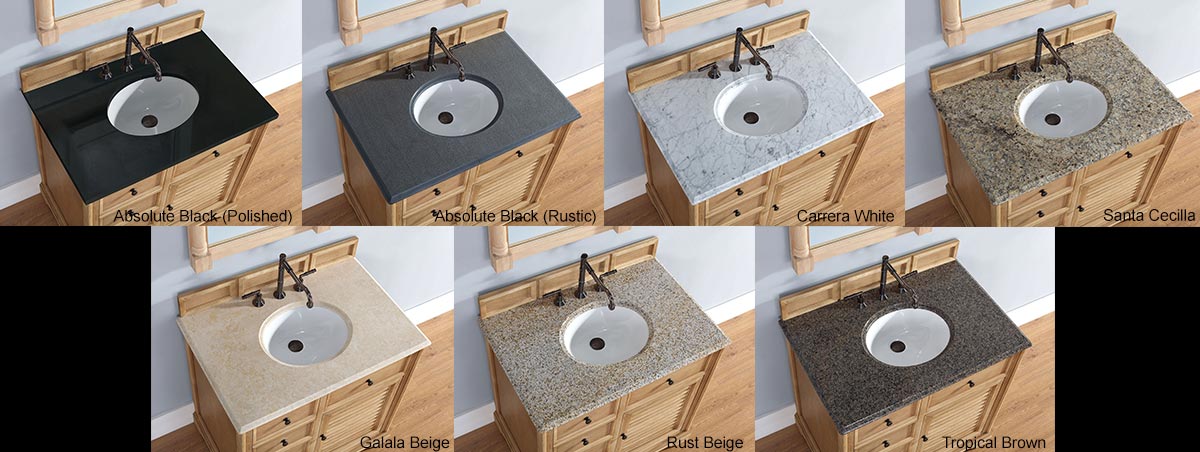 Stone Top Options (Shown on a different vanity)