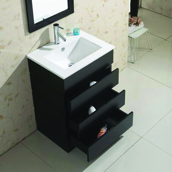 Espresso finish with integrated ceramic sink top Espresso finish with integrated ceramic sink top