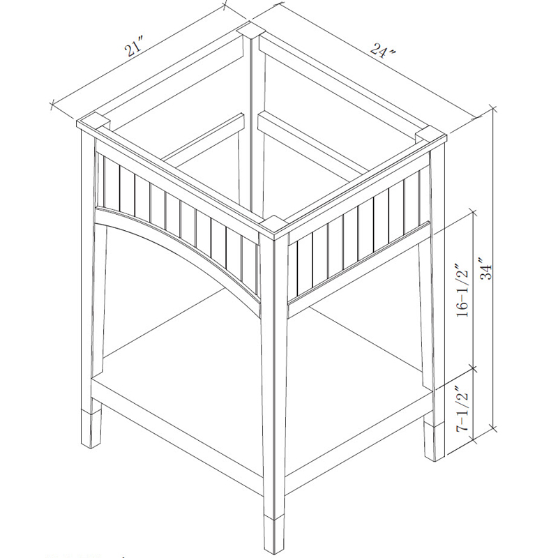 24" Seaside Single Vanity - Dimensions 24" Seaside Single Vanity - Dimensions