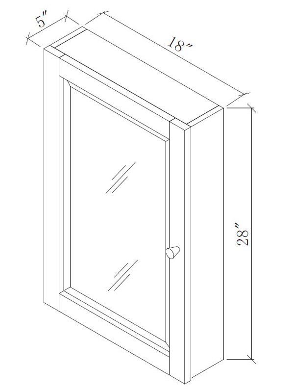 24 Parsons Single Bath Vanity, What Is The Standard Size For A Bathroom Medicine Cabinet