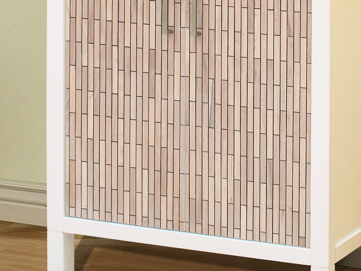 Unique "butcher block" cabinet door effect Unique "butcher block" cabinet door effect