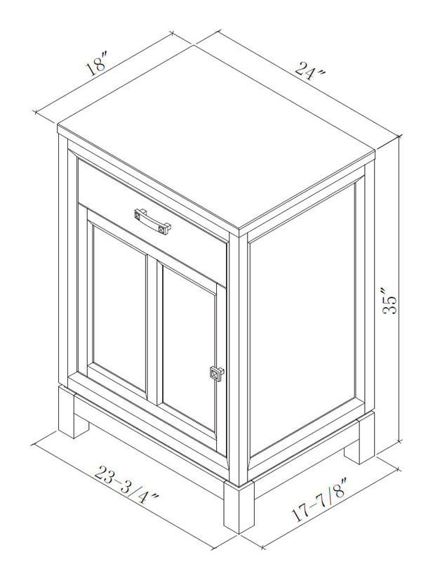 Optional Linen Cabinet (Base) - Dimensions Optional Linen Cabinet (Base) - Dimensions