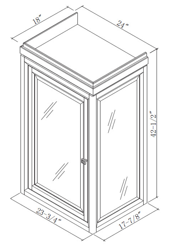 Optional Linen Cabinet (Hutch) - Dimensions Optional Linen Cabinet (Hutch) - Dimensions