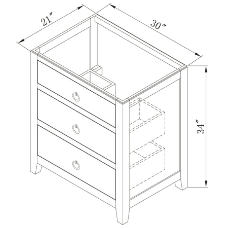 30" Urban Loft Single Vanity - Dimensions 30" Urban Loft Single Vanity - Dimensions