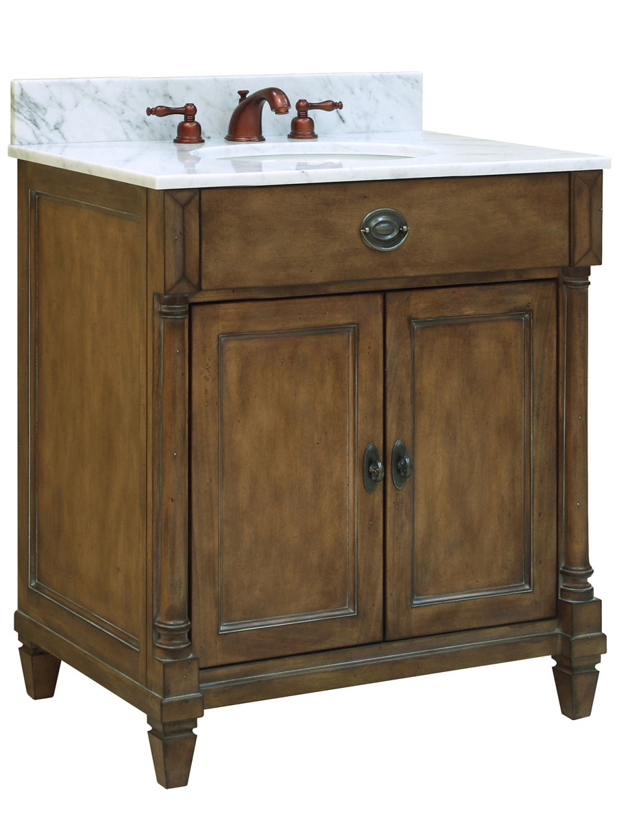 30" Regency Place Single Vanity - With optional Carrera White marble top 30" Regency Place Single Vanity - With optional Carrera White marble top