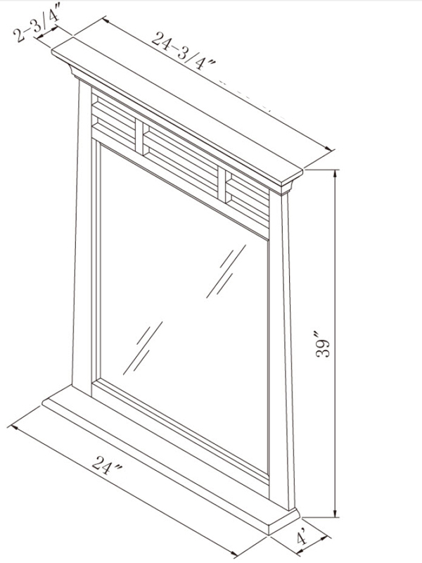 Optional Mirror - Dimensions Optional Mirror - Dimensions