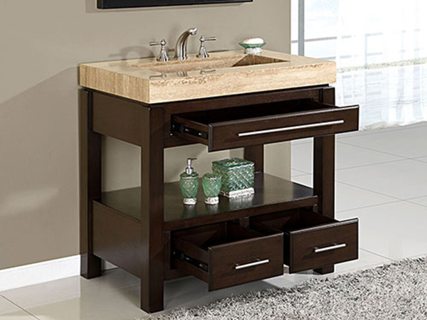 Three Drawers - shown with Travertine Top Three Drawers - shown with Travertine Top