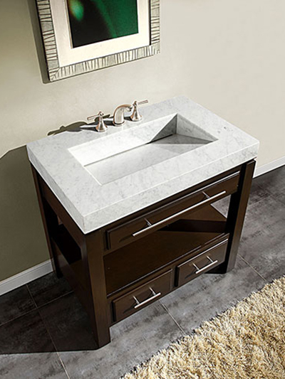 56" Aguila Single Bath Vanity - with White Marble Top 56" Aguila Single Bath Vanity - with White Marble Top