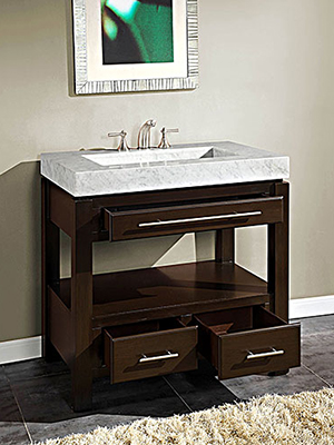 Three Drawers - Shown with White Marble Top Three Drawers - Shown with White Marble Top