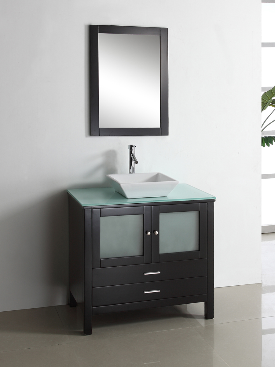 Brentford Single Vanity - with Tempered Glass Top