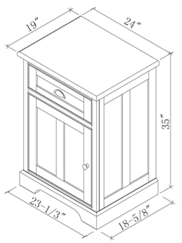 Optional Linen Cabinet (Base) - Dimensions