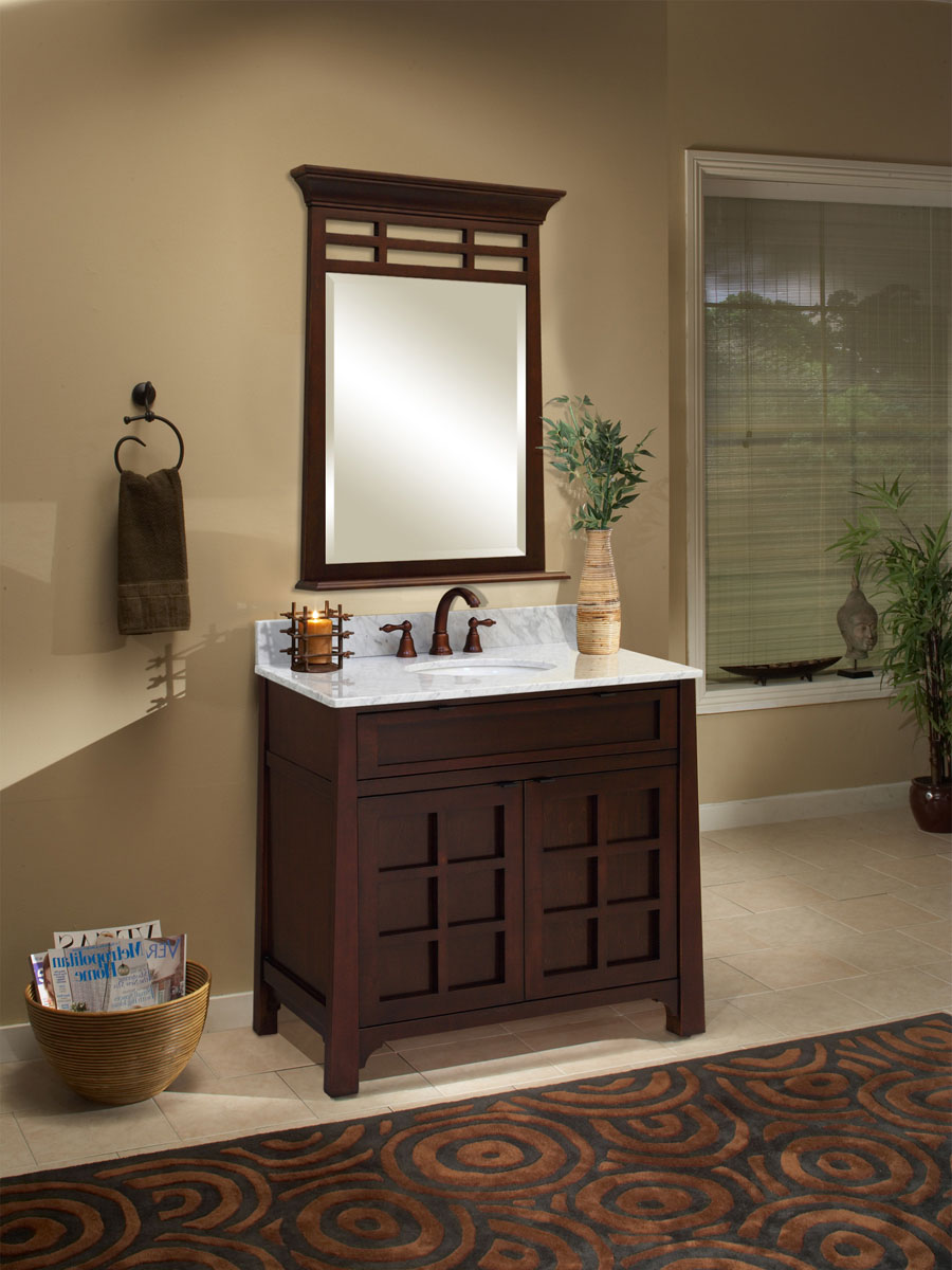 36" Parkdale Single Vanity - shown with optional Carrera White Marble top and mirror 36" Parkdale Single Vanity - shown with optional Carrera White Marble top and mirror
